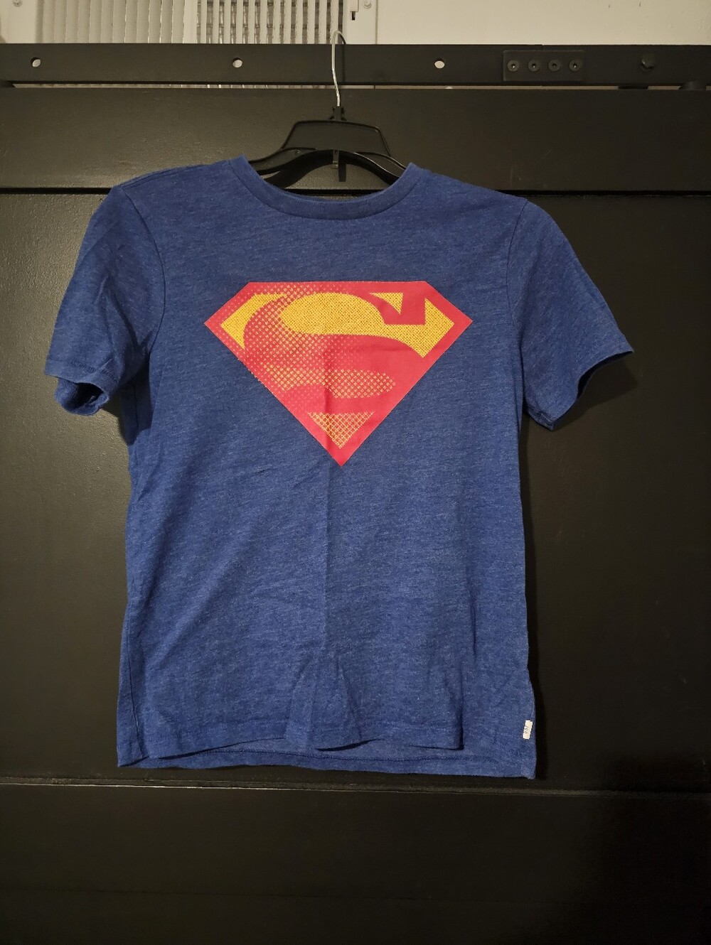 GAP Blue Tee with Red & Yellow Superman Shield Graphic Size L